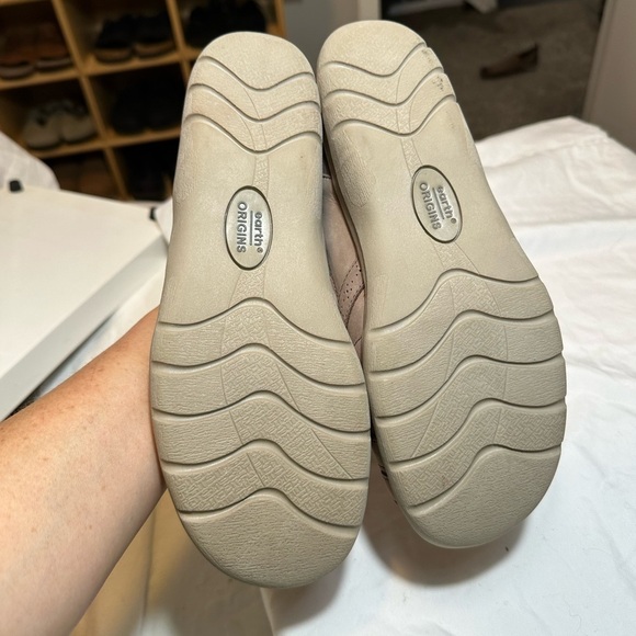 New Earth Origins taupe slip on shoes 9 Velcro strap loafer sandal brown tan W 9 - Picture 10 of 16